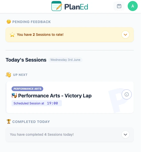 Logging daily home education progress in Plan-Ed